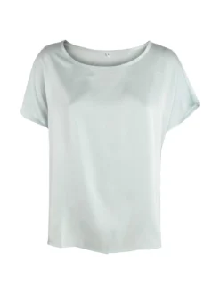Solada Blusa donna a maniche corte effetto raso