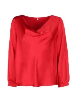 Solada Blusa donna a maniche lunghe con scollo a cascata