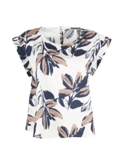 Solada Blusa donna floreale in cotone con bottoni laterali