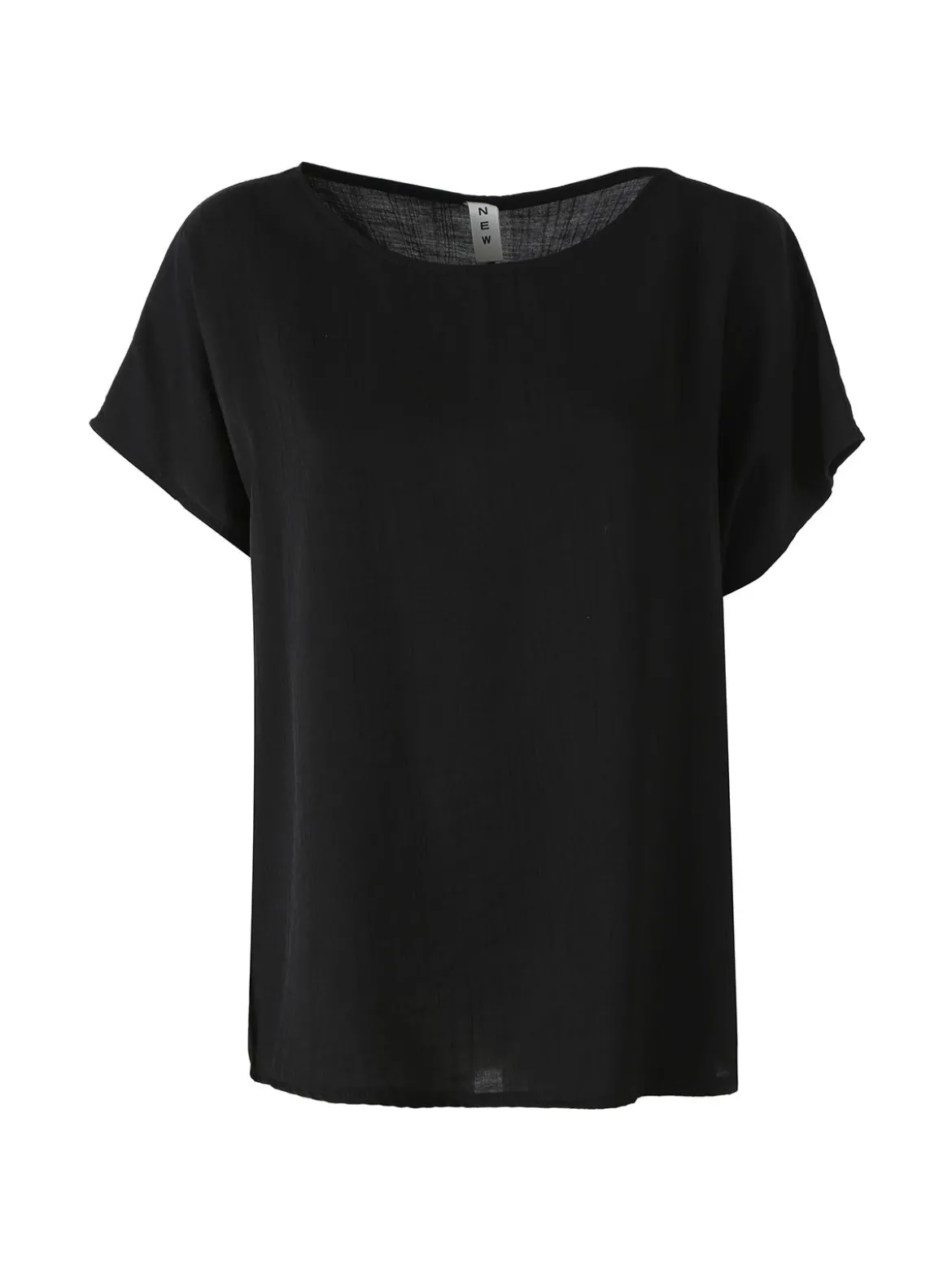 Solada Blusa donna girocollo a maniche corte - nero