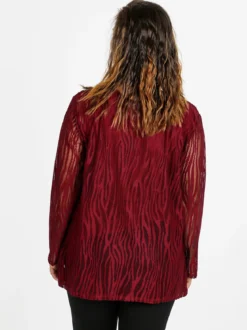 Solada Blusa donna ricamata a maniche lunghe - bordeaux