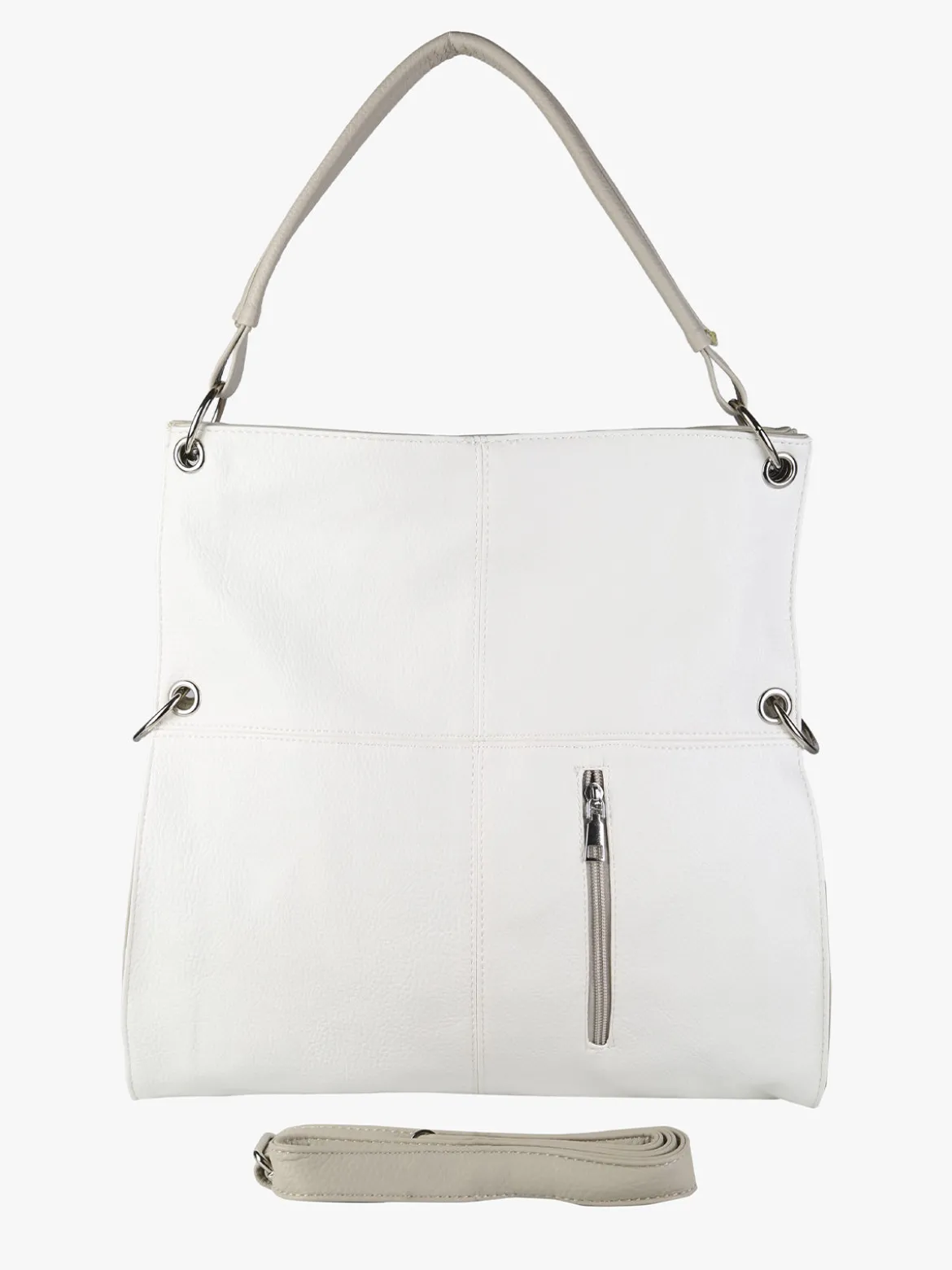 Solada Borsa hobo da donna in ecopelle - bianco