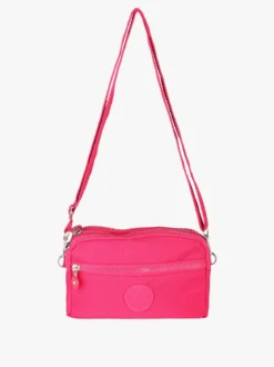 Solada Borsetta a tracolla rettangolare da donna in nylon - fucsia