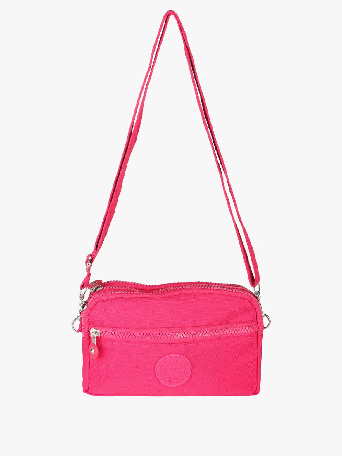 Solada Borsetta a tracolla rettangolare da donna in nylon - fucsia