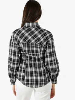 Solada Camicia a quadri da donna a maniche lunghe - nero