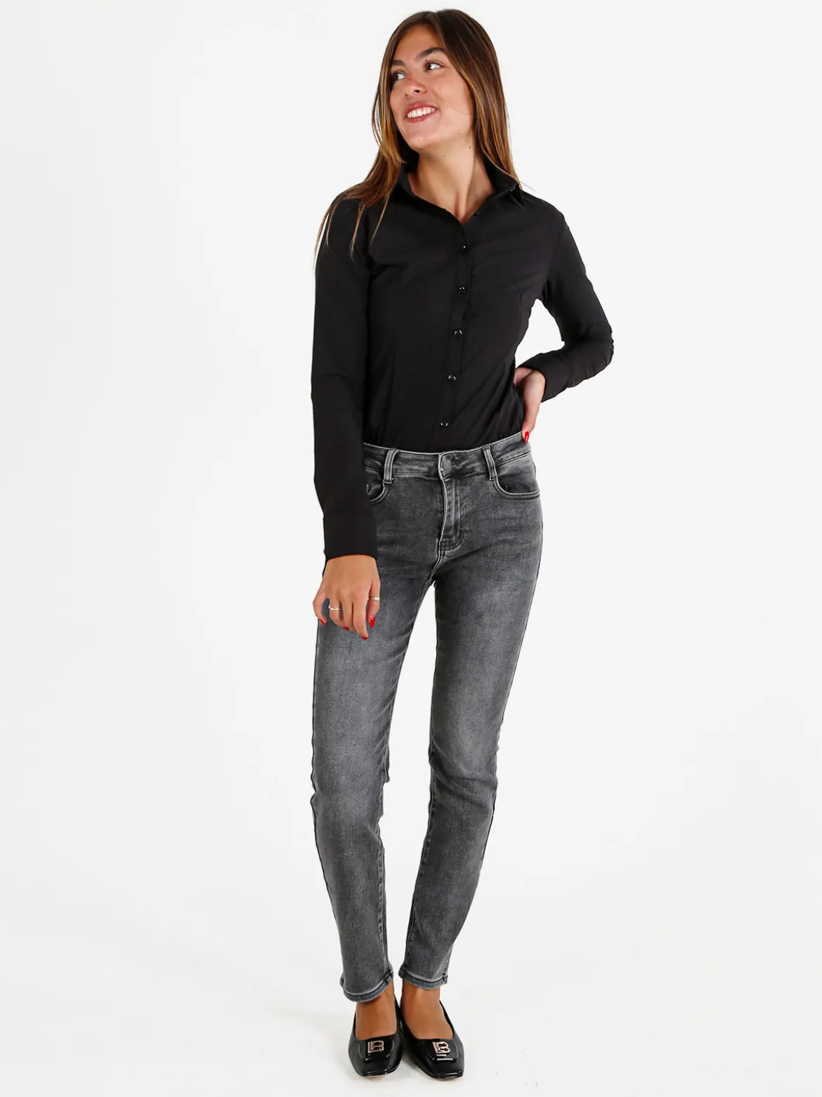 Solada Camicia body donna a maniche lunghe - nero