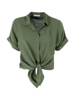 Solada Camicia donna a maniche corte in viscosa - militare