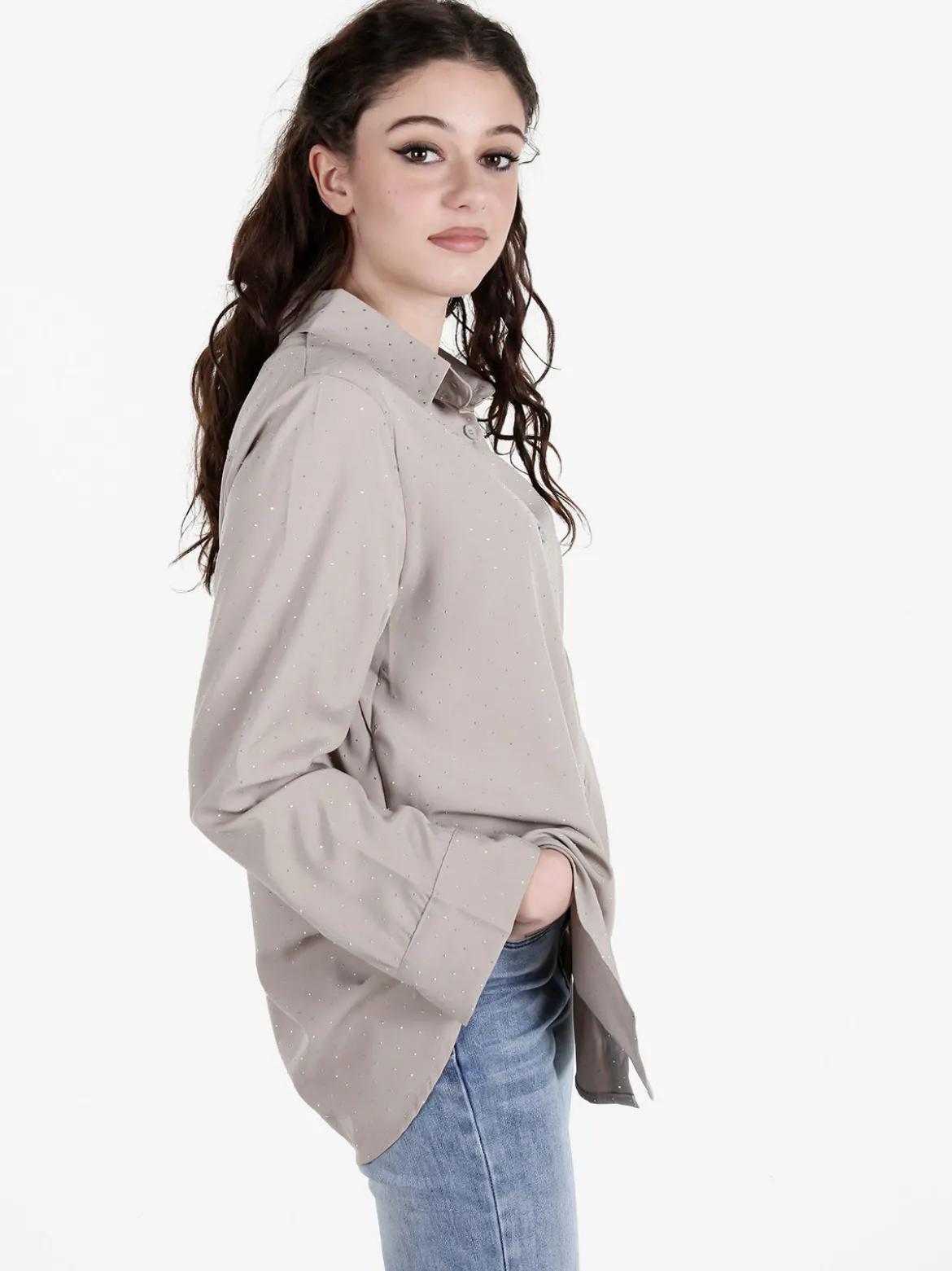Solada Camicia donna a maniche lunghe con piccole borchie