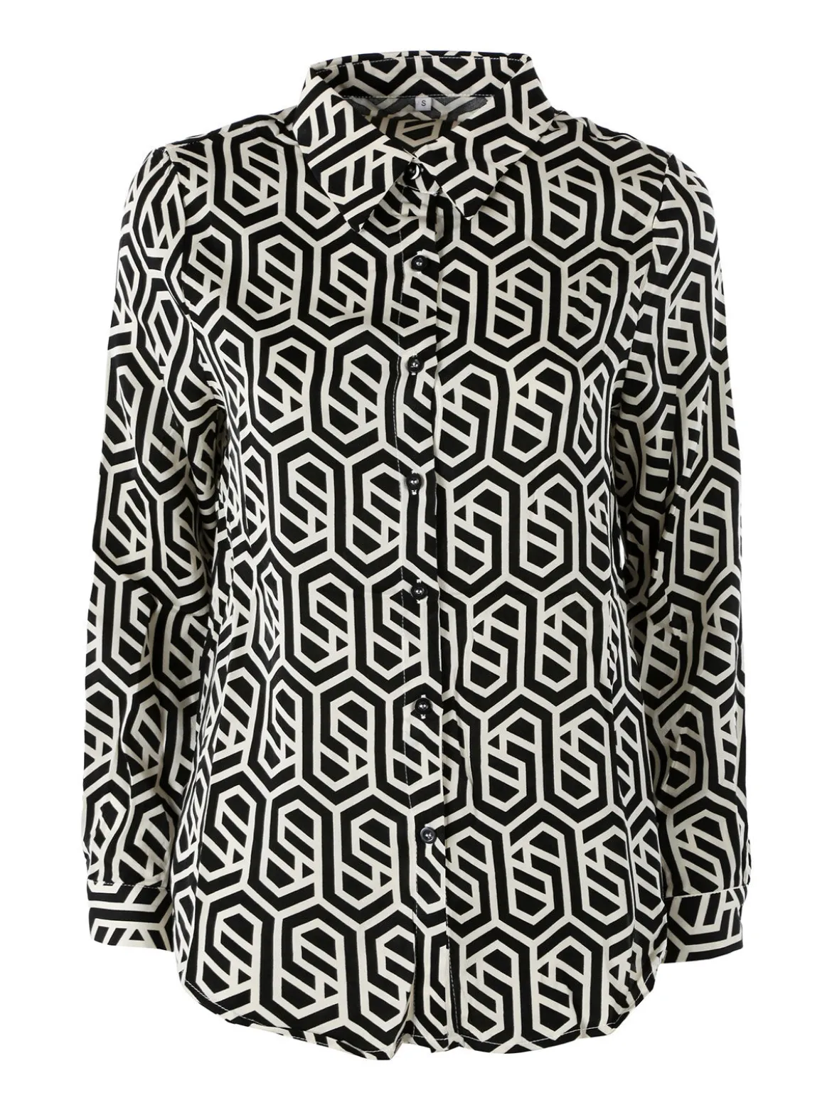Solada Camicia donna a maniche lunghe con stampe - nero