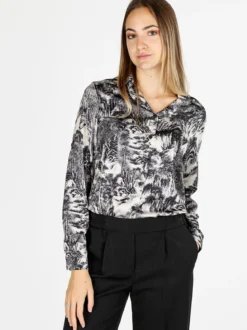 Solada Camicia donna a maniche lunghe con stampe - nero