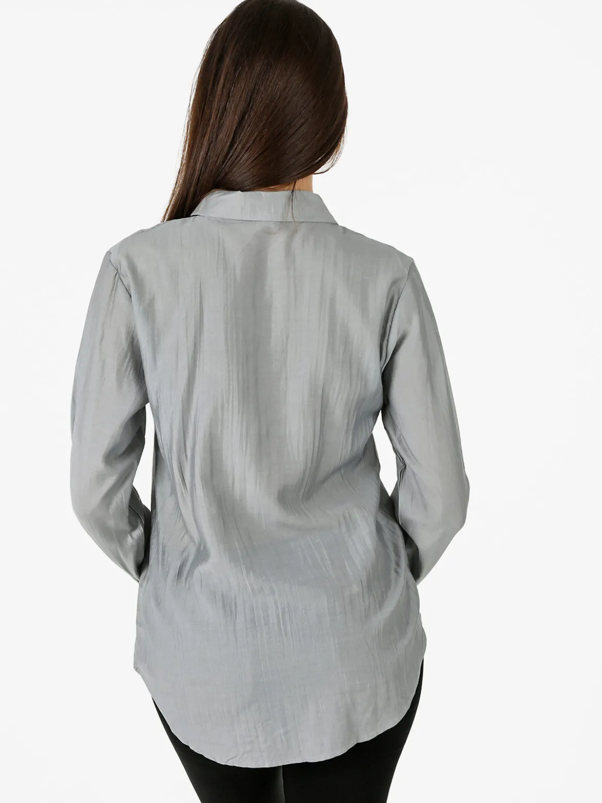 Solada Camicia donna a maniche lunghe in misto cotone - grigio