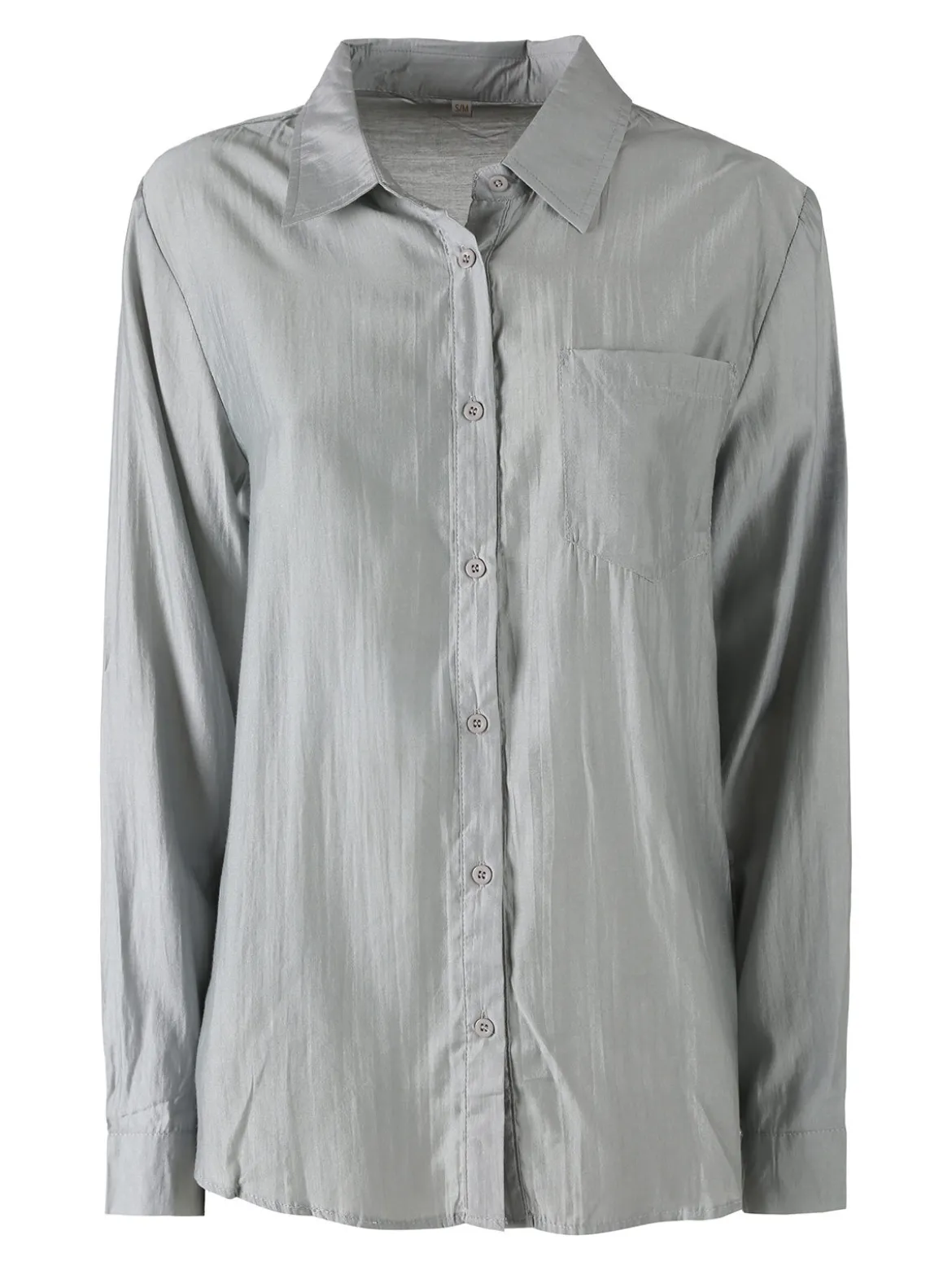 Solada Camicia donna a maniche lunghe in misto cotone - grigio