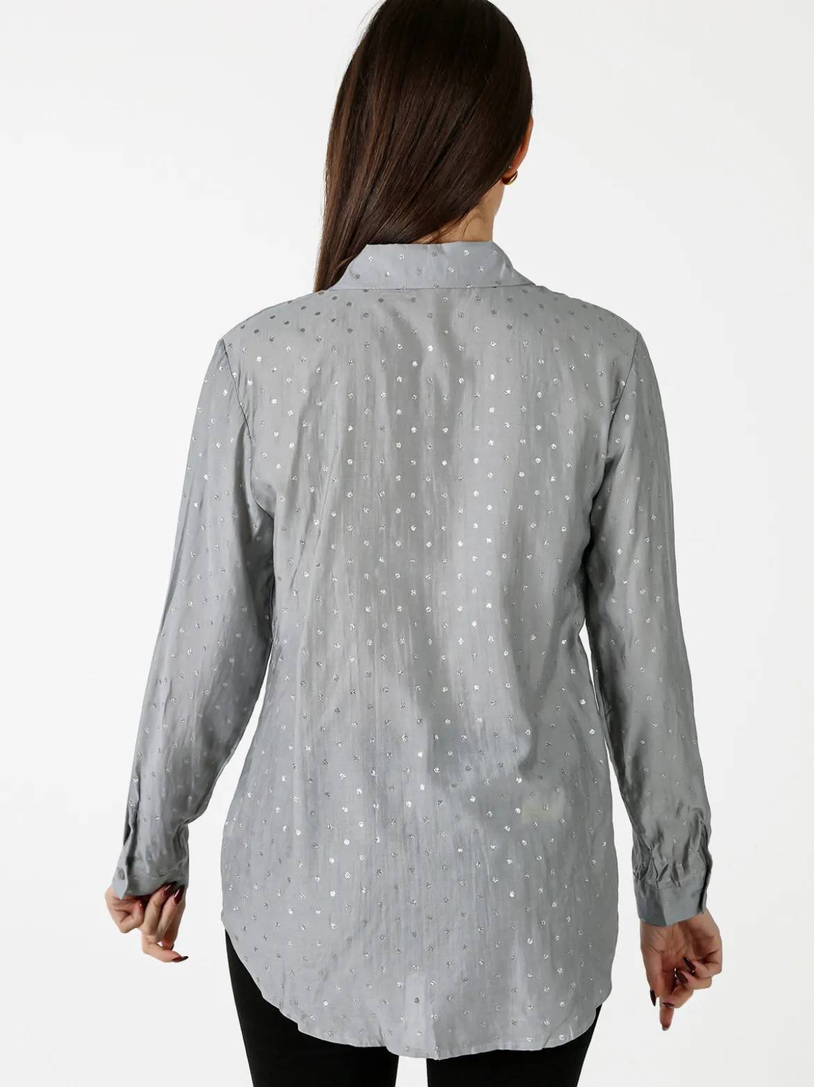 Solada Camicia donna a pois con taschino - grigio