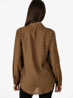 Solada Camicia donna a pois con taschino - marrone