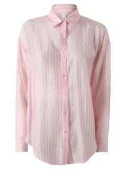 Solada Camicia donna oversize a maniche lunghe - rosa