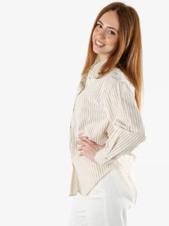 Solada Camicia donna oversize a righe - giallo