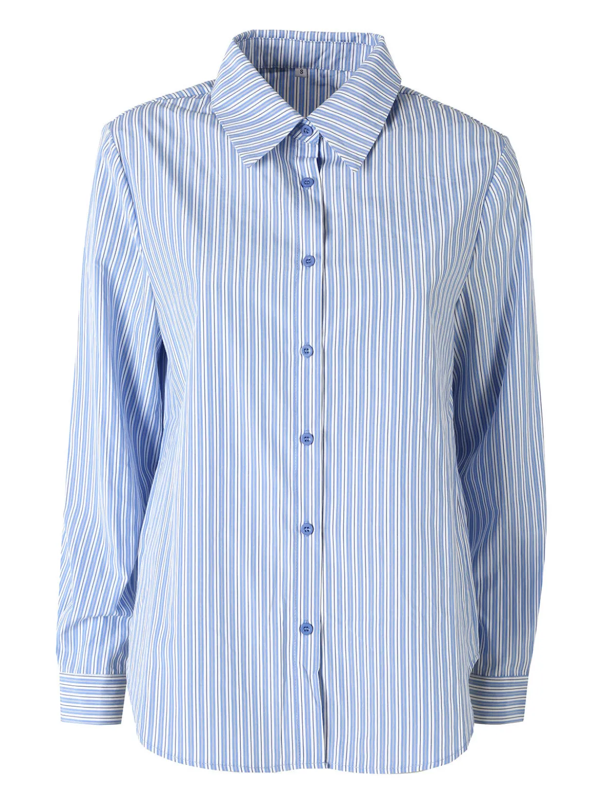 Solada Camicia donna rigata a maniche lunghe - azzurro