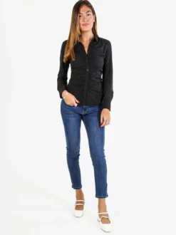 Solada Camicia donna slim a maniche lunghe - nero