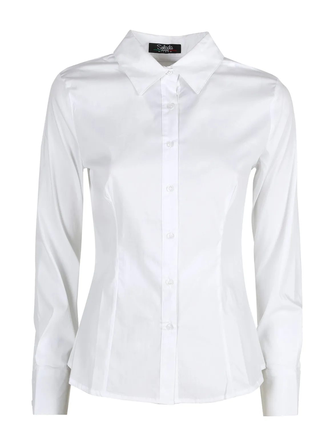 Solada Camicia donna slim fit a maniche lunghe - bianco