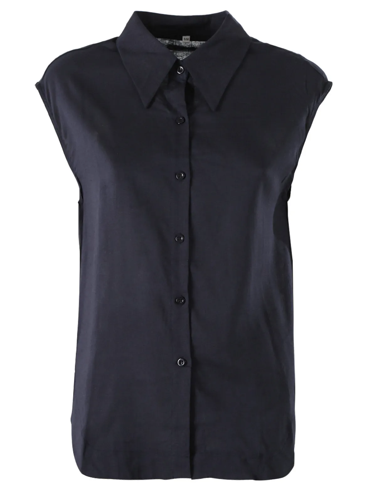 Solada Camicia donna smanicata in misto lino - blu scuro