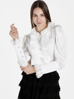 Solada Camicia elegante da donna con rouge in pizzo