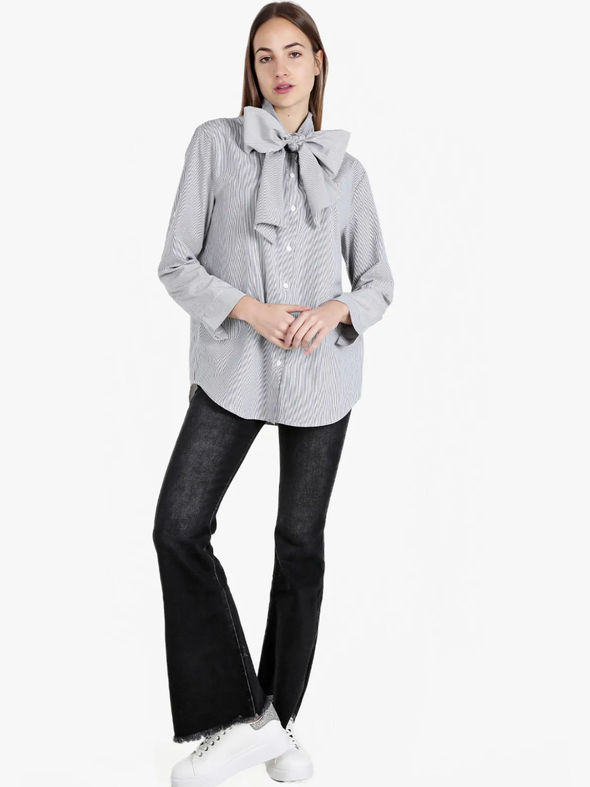 Solada Camicia rigata da donna a maniche lunghe