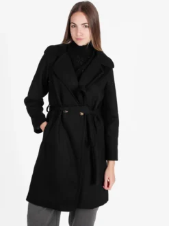 Solada Cappotto donna con cintura e bottoni a doppiopetto