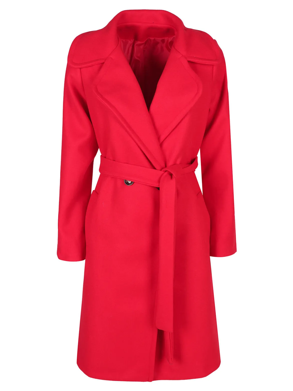 Solada Cappotto donna con cintura e bottoni a doppiopetto