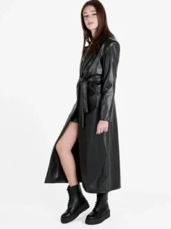 Solada Cappotto lungo da donna in ecopelle