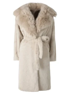 Solada Cappotto lungo da donna in ecopelliccia - beige