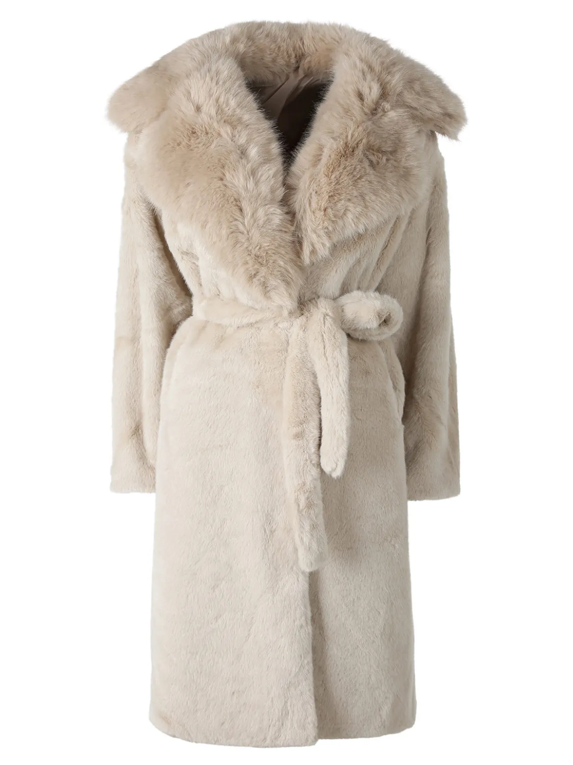 Solada Cappotto lungo da donna in ecopelliccia - beige
