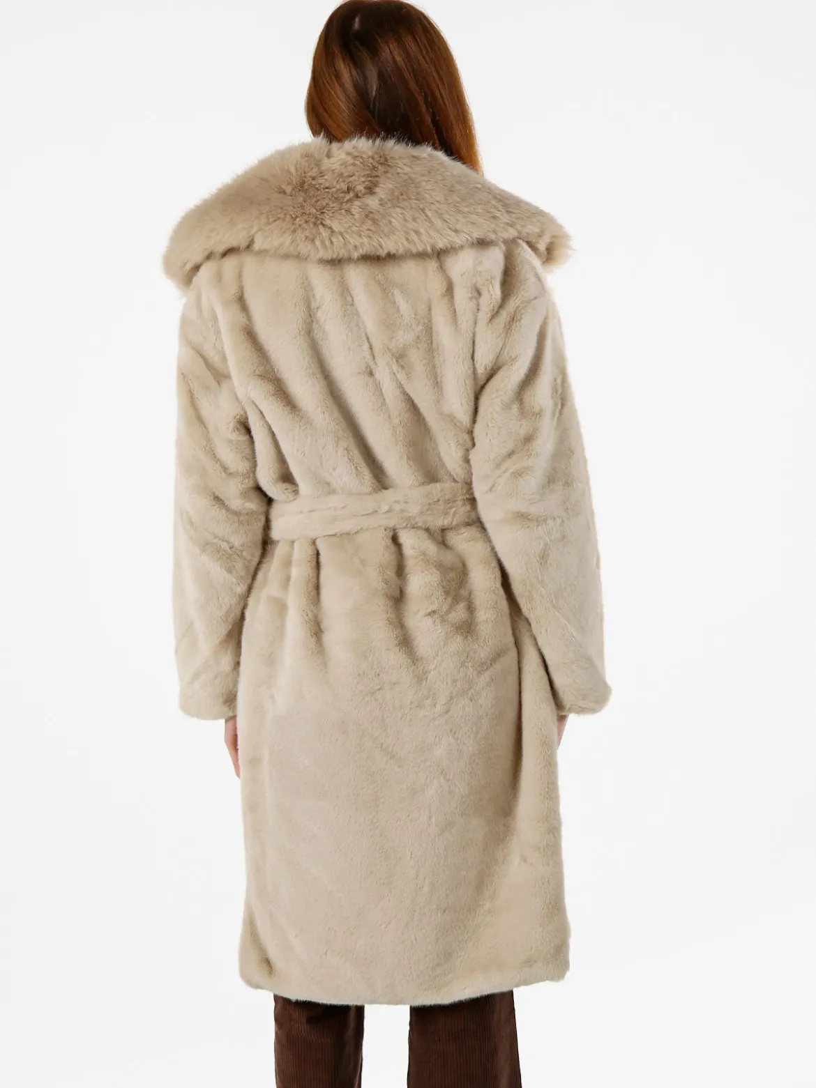 Solada Cappotto lungo da donna in ecopelliccia - beige