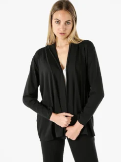 Solada Cardigan donna a maniche lunghe in viscosa - nero