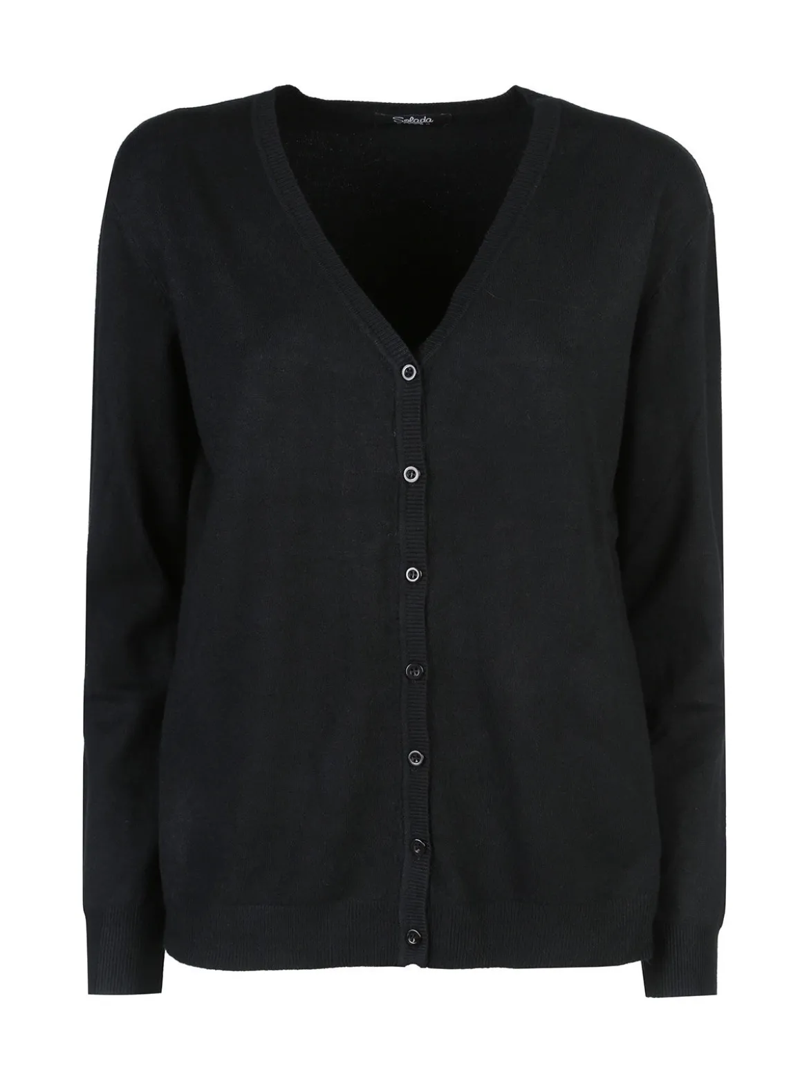 Solada Cardigan donna in maglia con bottoni - nero
