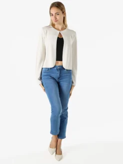 Solada Cardigan donna in maglia con gancino di chiusura - beige