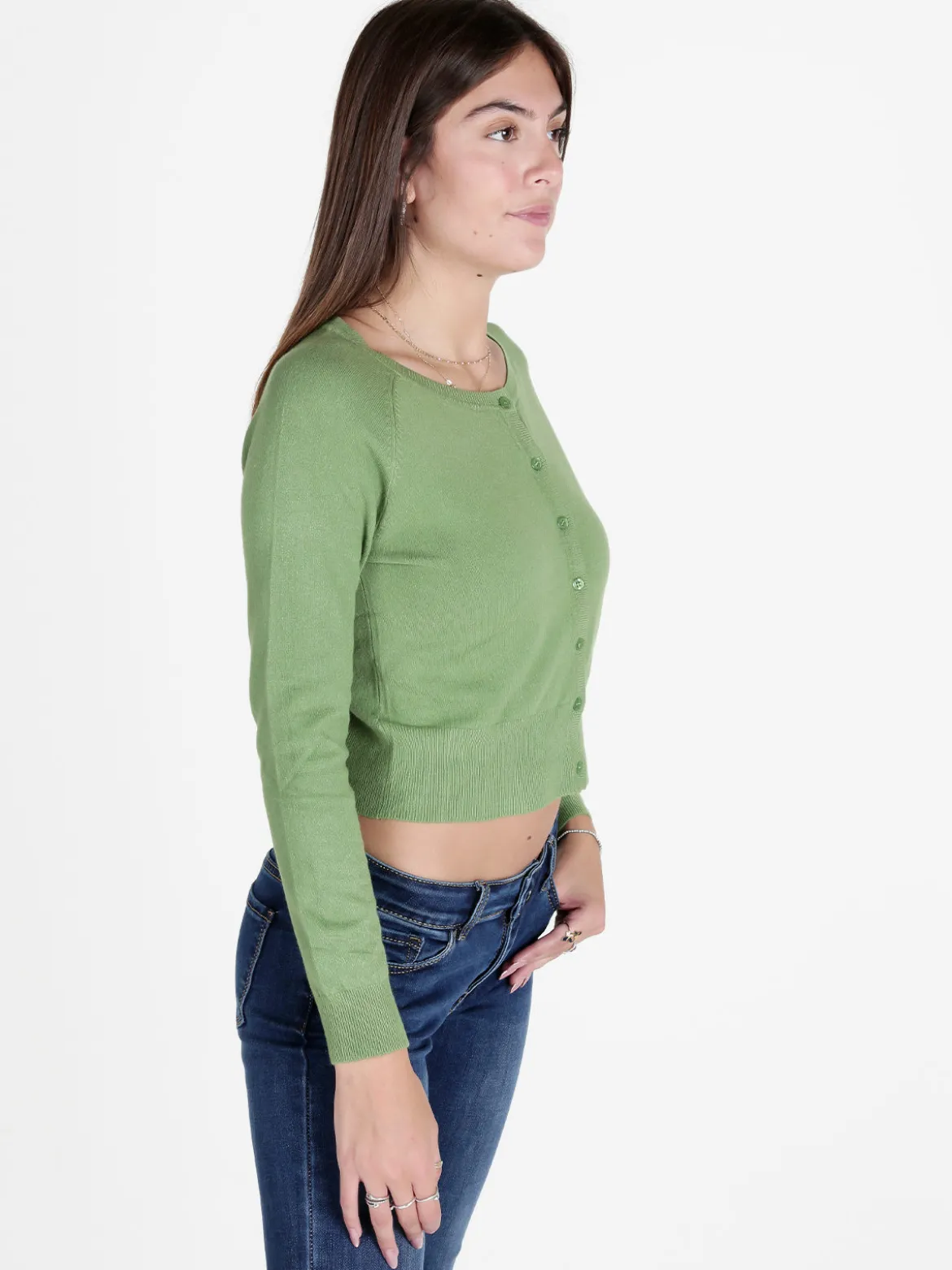 Solada Cardigan donna in maglia con scollo tondo