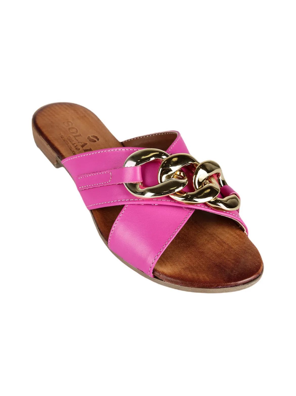Solada Ciabatte in pelle donna con catena