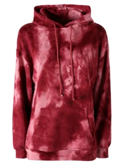 Solada Felpa colorata da donna oversize con cappuccio - bordeaux