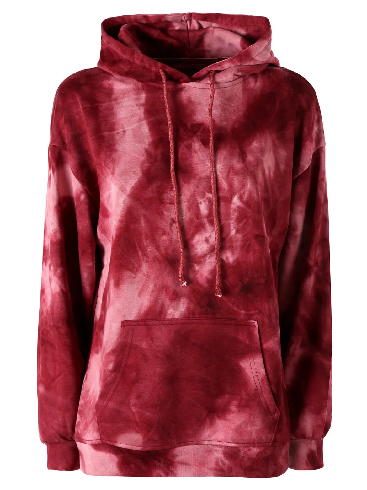 Solada Felpa colorata da donna oversize con cappuccio - bordeaux