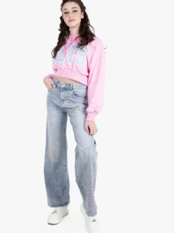 Solada Felpa cropped da donna con cappuccio