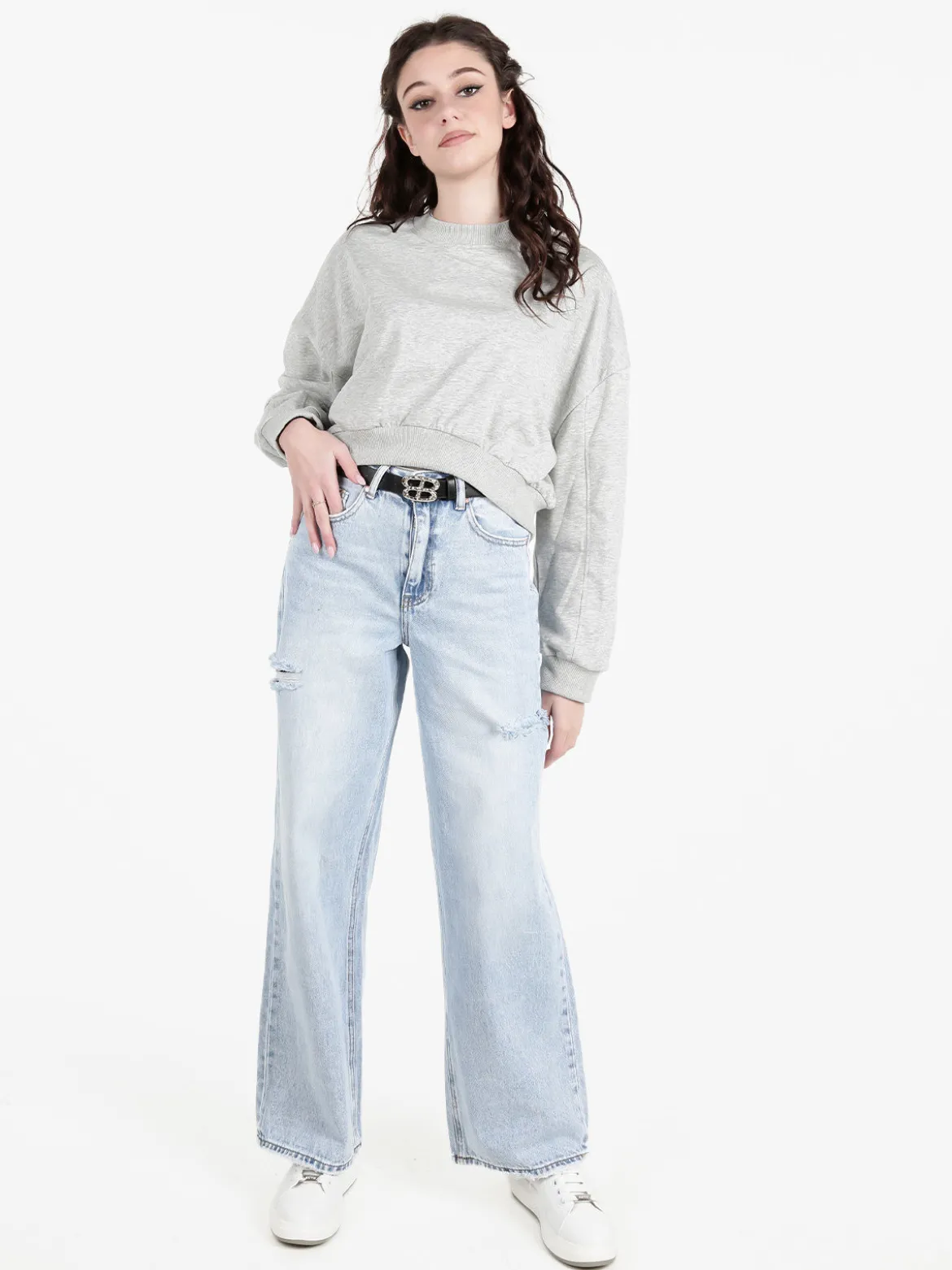 Solada Felpa cropped da donna oversize