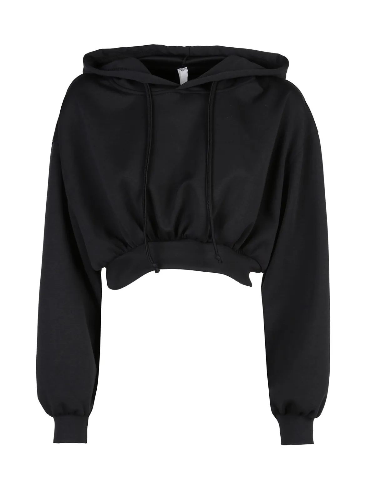 Solada Felpa donna cropped oversize con cappuccio - nero