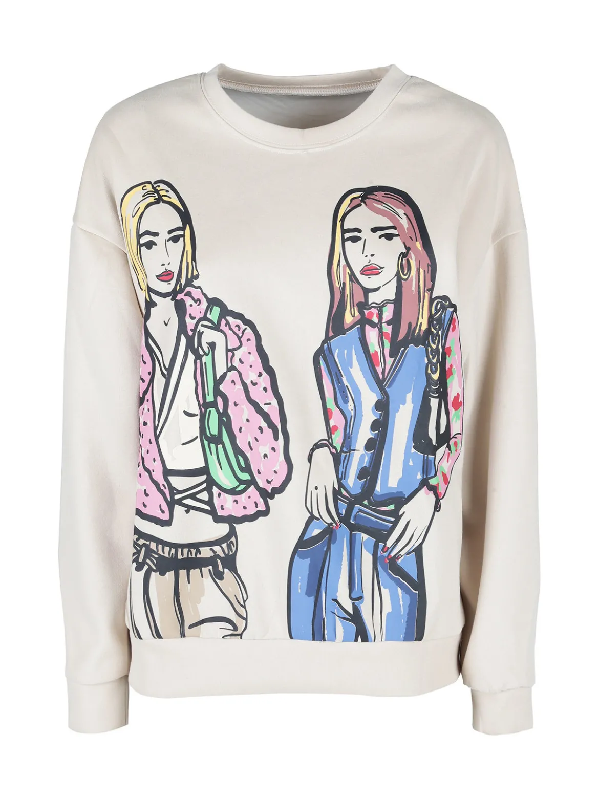 Solada Felpa donna oversize con stampa disegno