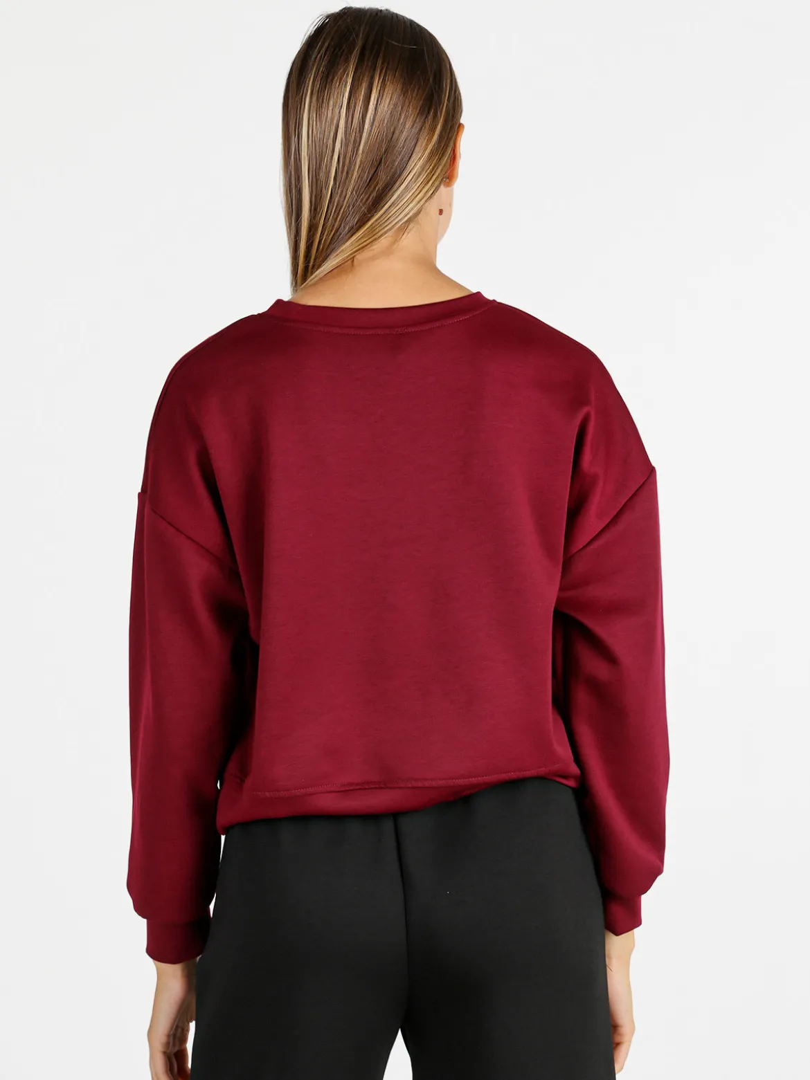 Solada Felpa donna oversize girocollo - bordeaux