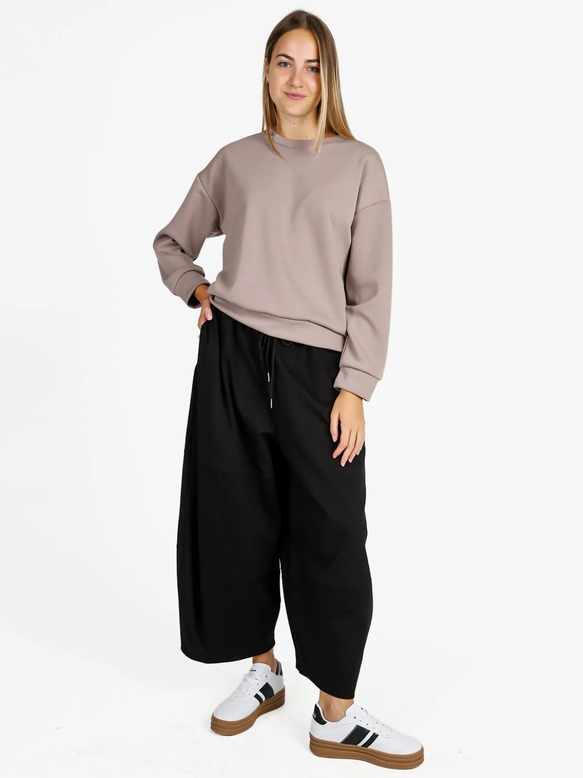 Solada Felpa girocollo da donna ovesize - khaki