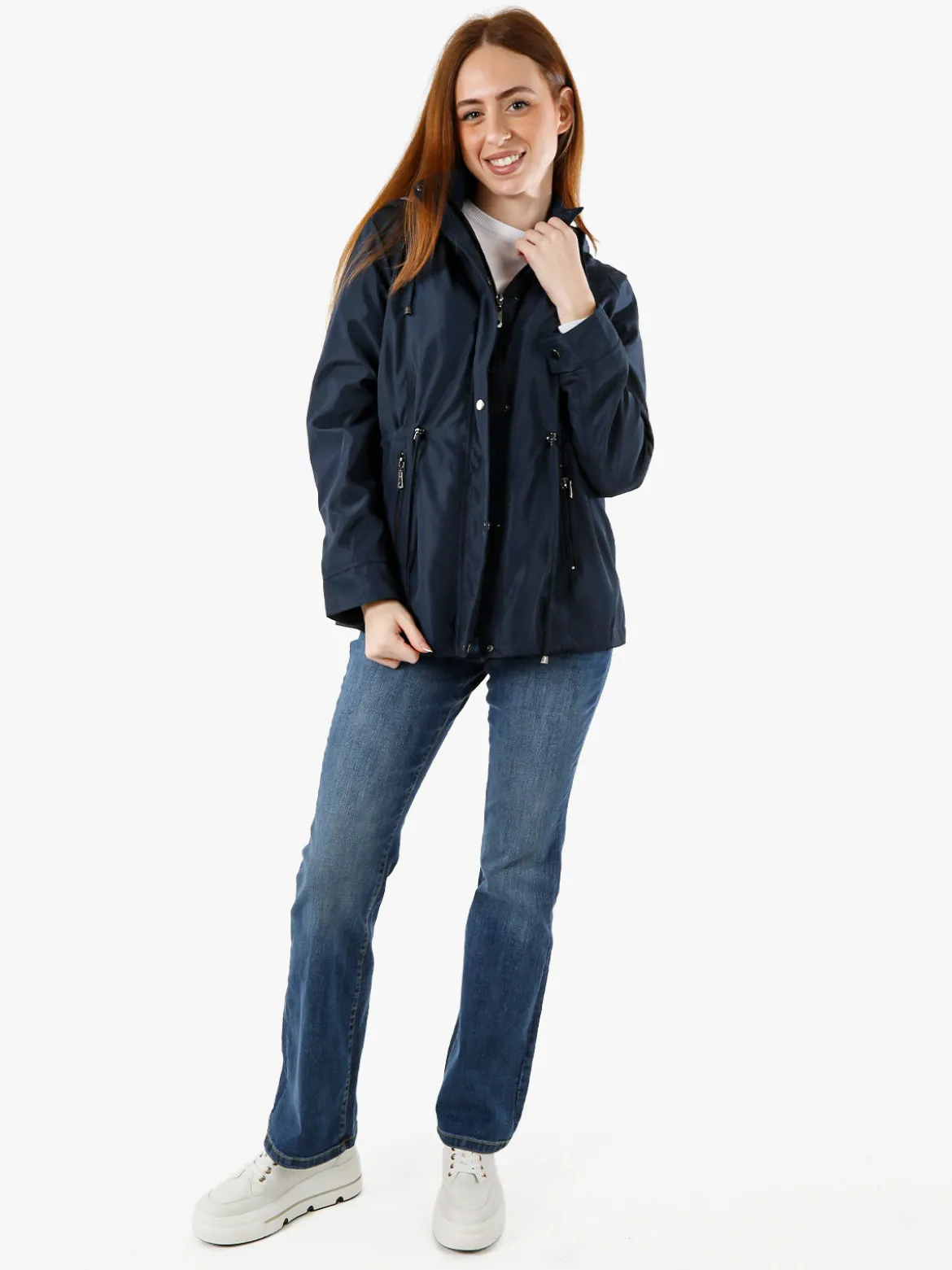 Solada Giacca a vento da donna con cappuccio - blu scuro