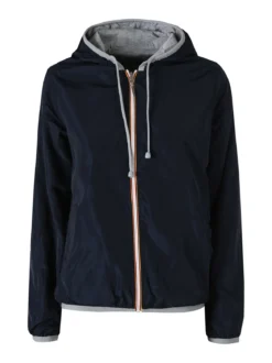 Solada Giacca a vento da donna reversibile con cappuccio e zip - blu scuro