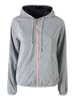 Solada Giacca a vento da donna reversibile con cappuccio e zip - blu scuro