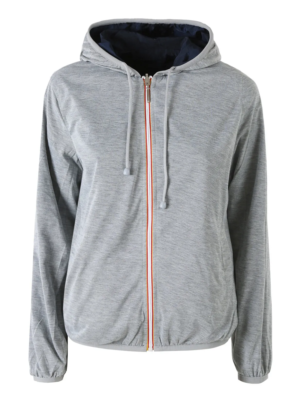 Solada Giacca a vento da donna reversibile con cappuccio e zip - blu scuro