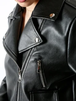 Solada Giacca biker da donna in ecopelle - nero